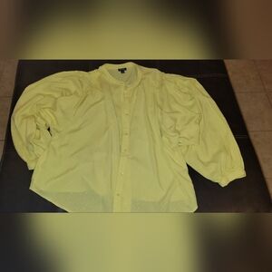 Yellow Woman's Bubble Sleeve Blouse